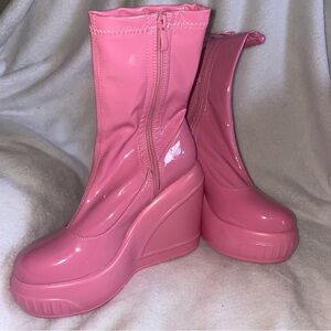 Stylish Pink Platform Boots